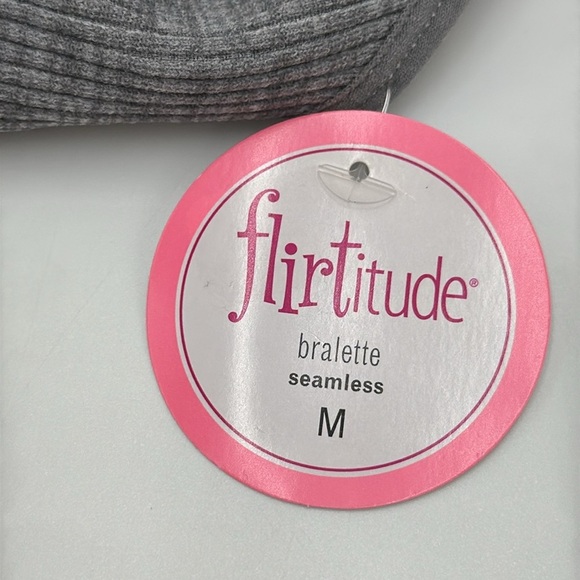 NWT Flirtitude Bralette Heather Gray Seamless Racerback Bra Size M - Picture 6 of 8